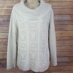 Christopher & Banks, off white cowl neck sweater